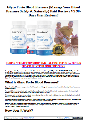 Glyco Forte Blood Pressure Canada!