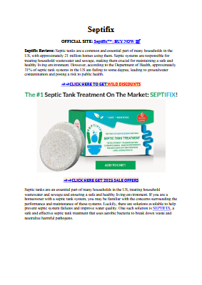 Septifix (USER REPORT) Cleansing Tablet Designed For Solve Treat Septic Tank Issues