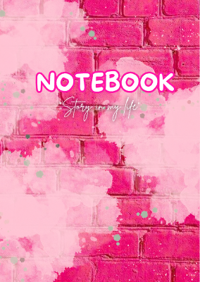 Blue Pink Aesthetic Notebook Cover 