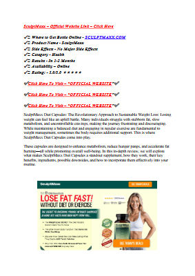 SculptMaxx Reviews 2025 (Consumer Reports Analysis) Is It Safe And Legit For Healthy Weight Loss?