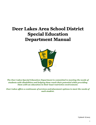 Special Education Department Manual