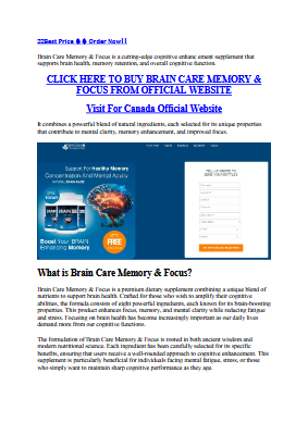 Brain Care Memory Australia Details Uncovered: The Science Behind Better Brain Health!