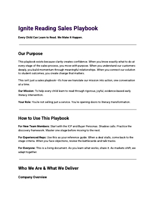 Ignite Reading Sales Playbook