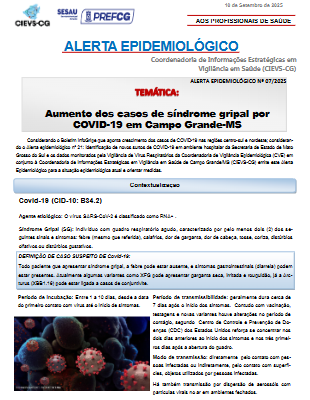 ALERTA EPIDEMIOLOGICO Nº 07.2025 AUMENTO DE CASOS DE SG POR COVID-19 EM CAMPO GRANDE-MS