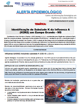 ALERTA EPIDEMIOLOGICO Nº 10.2025 IDENTIFICAÇÃO DO SUBCLADO K DA  INFLUENZA A (H3N2) EM CAMPO GRANDE-MS
