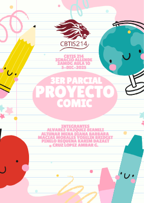 Portada Cuaderno Proyecto Creativo Infantil Colorida Rosa
