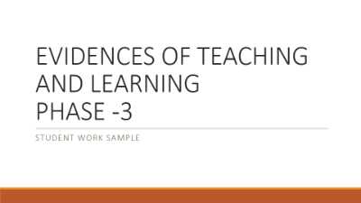 EVIDENCES OF TEACHING AND LEARNING 2022-PHASE 3