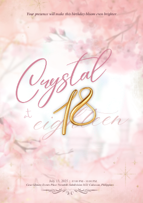 Crystal’s 18th birthday invitation.