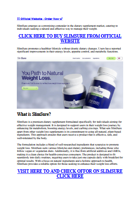 SlimSure Capsules UK [2025 NEW UPDATE]: The Ultimate Weight Loss Solution?