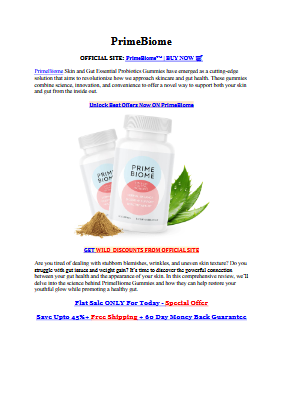 PrimeBiome (Price Update) Holistic Formula To Boost Gut Health And Skin Tone