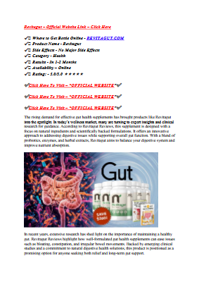 Revitagut Reviews (Consumer Report 2025) Safe Ingredients For Gut Health or Side Effect Complaints?